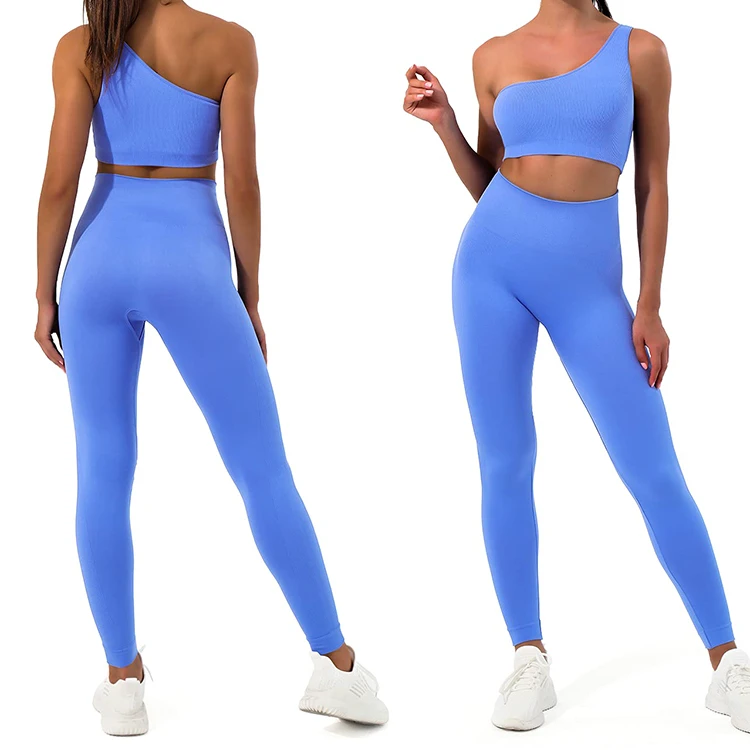Stylish Women Gym Set Scrunch Bra Side Pockets Legging 2 Pieces Set Nude Soft Skin Jogging Training Yoga Sets 2025 low moq