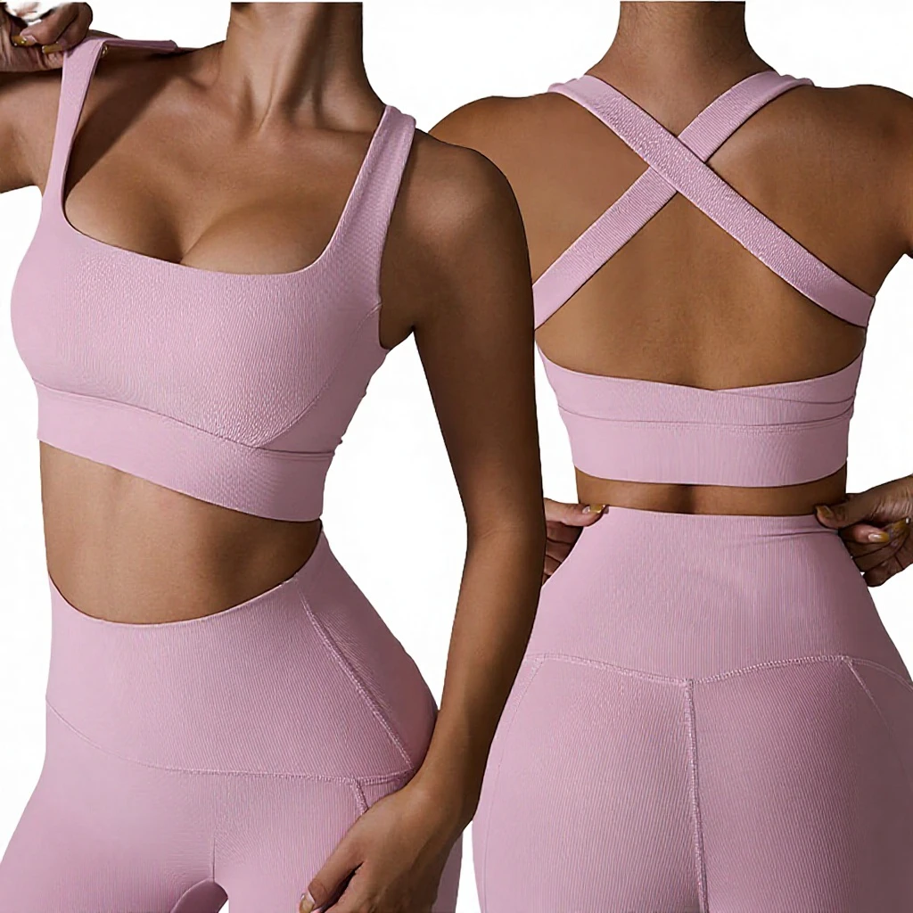 Lightweight Cross Back Yoga Sports Bras Quick Dry Breathable for Women Running