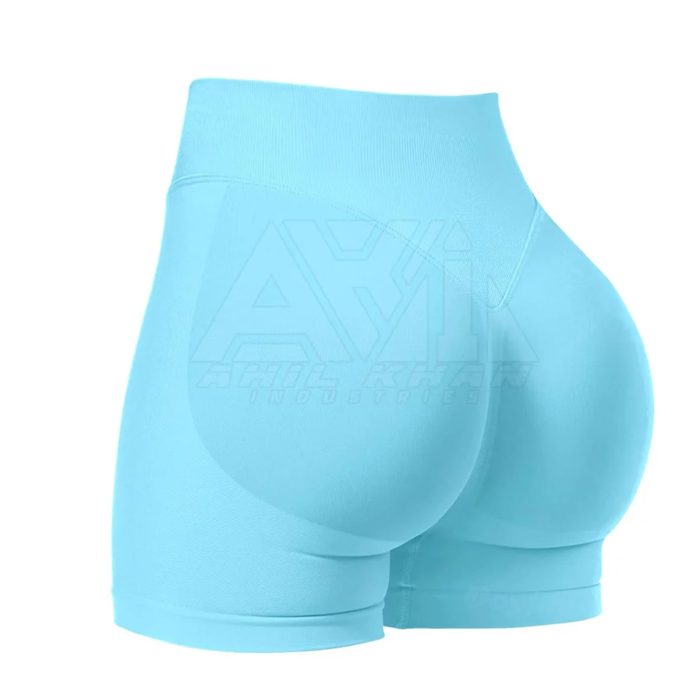 Women Booty Seamless Gym Shorts High Waist Glute Contour Breathable Quick Dry Spandex/Polyester Fitness Yoga Workout OEM