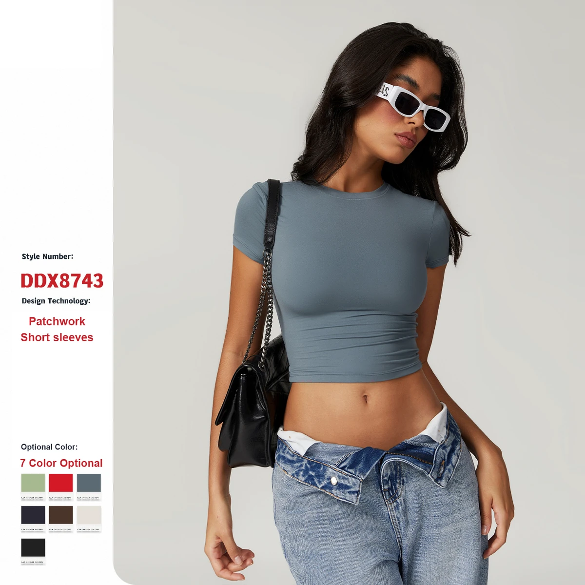 8743 All-Match Tight Quick Drying Fitness Workout Tops Running Pilates Yoga Clothes Sports T-Shirt Short Sleeve for Women