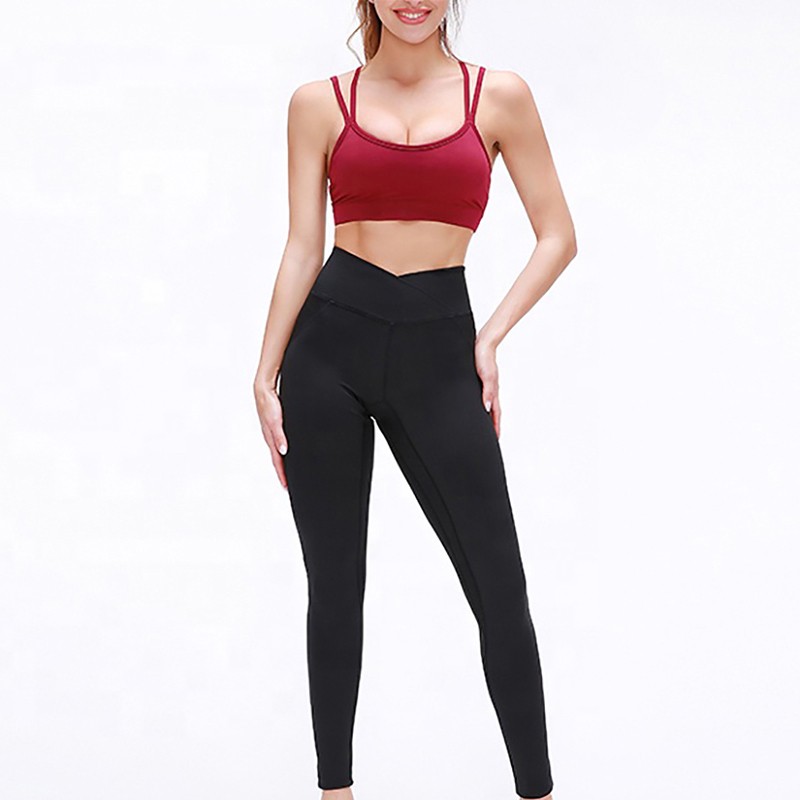 Women Yoga 2-Piece Set Mid Waist Short Sleeve Breathable Eco-Friendly Athletic Seamless Leggings Sports Bra Front Logo Gym Solid