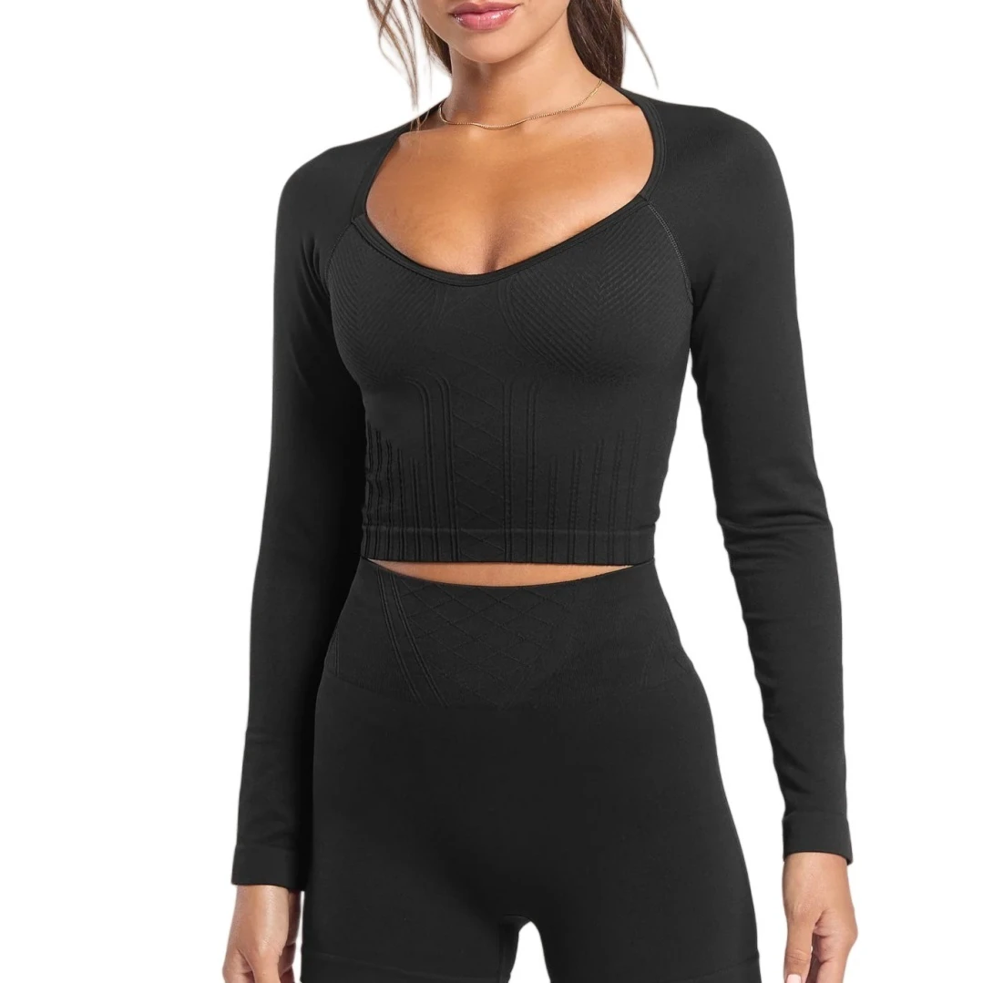 Women's Plus Size New Arrival Long Sleeve T-Shirt Custom Design Yoga Jacket 100% Nylon Breathable Eco-Friendly for Outdoor