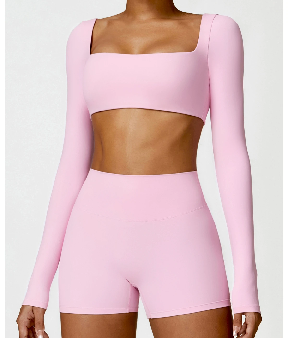 Premium Women's Long Sleeve High Elastic Girls Soft Push up Supportive Sports Yoga Crop Top