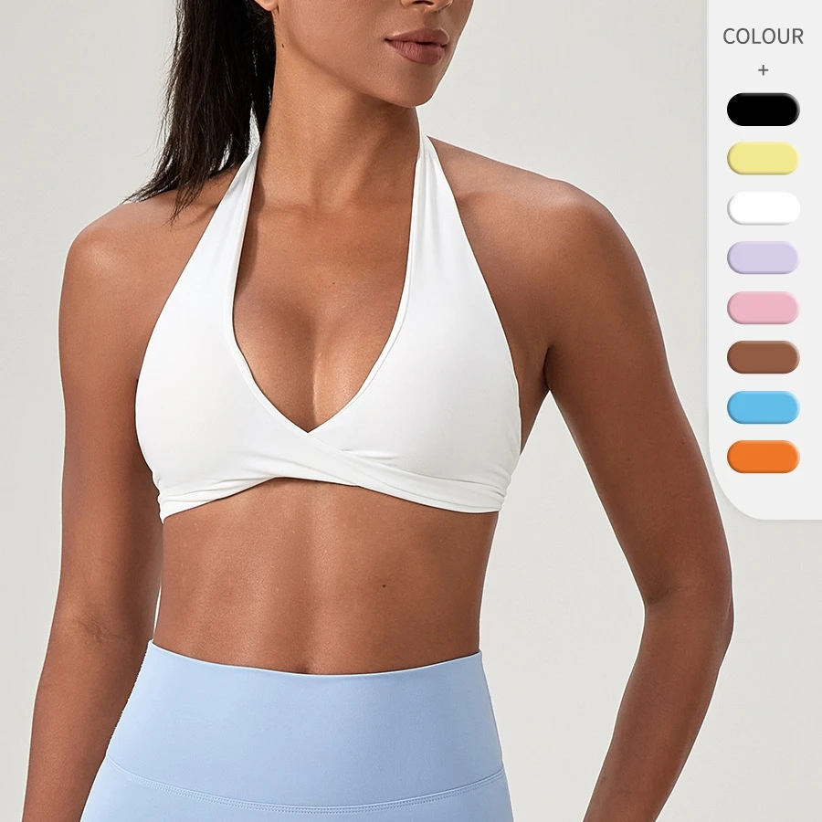 Yutuo Custom Brand Women's Yoga Bra Cross-Back High Support Four-Way Stretch Quick Drying Breathable Wire-Free Front