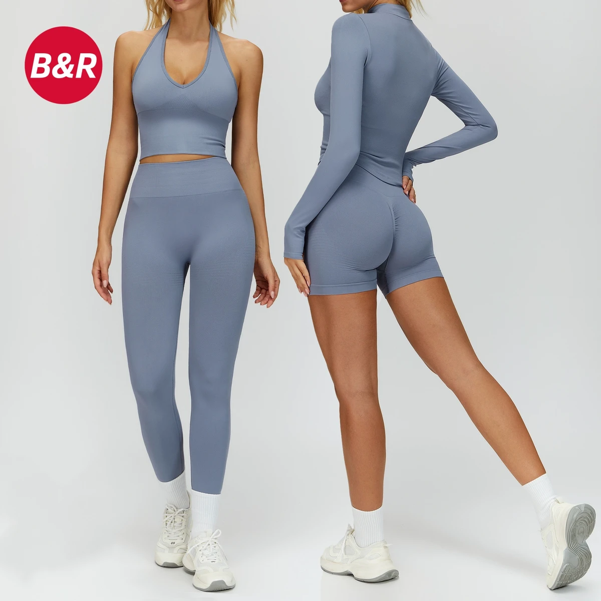 Seamless Woven Women's Sports Set with Back Design, Elasticated Waist and Hip-Lifting Yoga Outfit for Fitness 7725 Yoga Headband