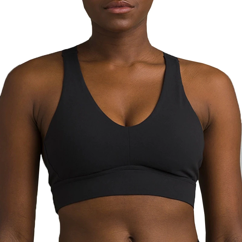 Sexy Gym Active Custom Yoga Bra Fitness Top Deep V Neck Cross Back Women Workout Sport Bras