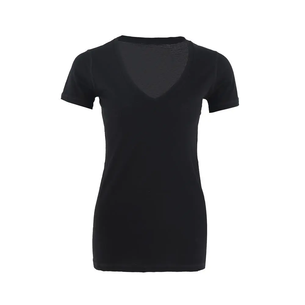 Breathable Summer Merino Wool Women Short Sleeve V-neck T-shirt