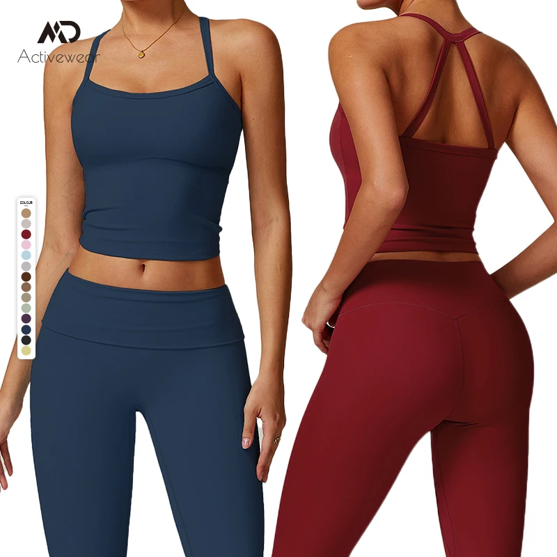 2025 Top Sale Sports Bra Cropped Tank Tops Solid Color High Impact Yoga Vest Quick-dry Fitness Top Running Sports Vest for Women