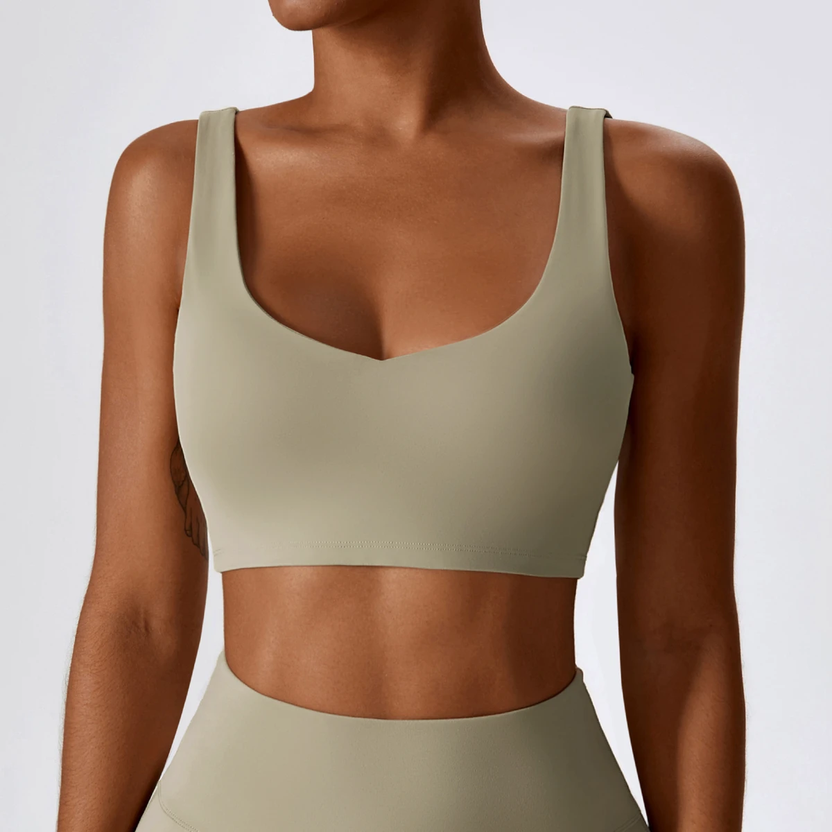 High Strength Nude Feel Breathable Yoga Bra Shockproof Tight Abdominal-length Sports Underwear Pilates Running Workout Vest