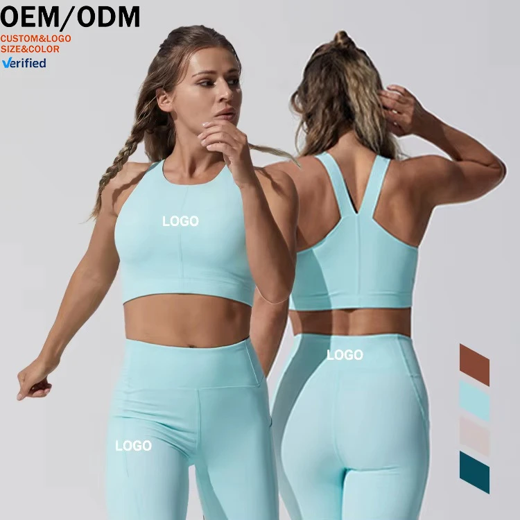 Custom Women's 3-Piece Yoga Set-Mid-Waist Leggings Sports Bra Solid Tummy Control Quick-Dry Breathable Sweat-Wicking Front