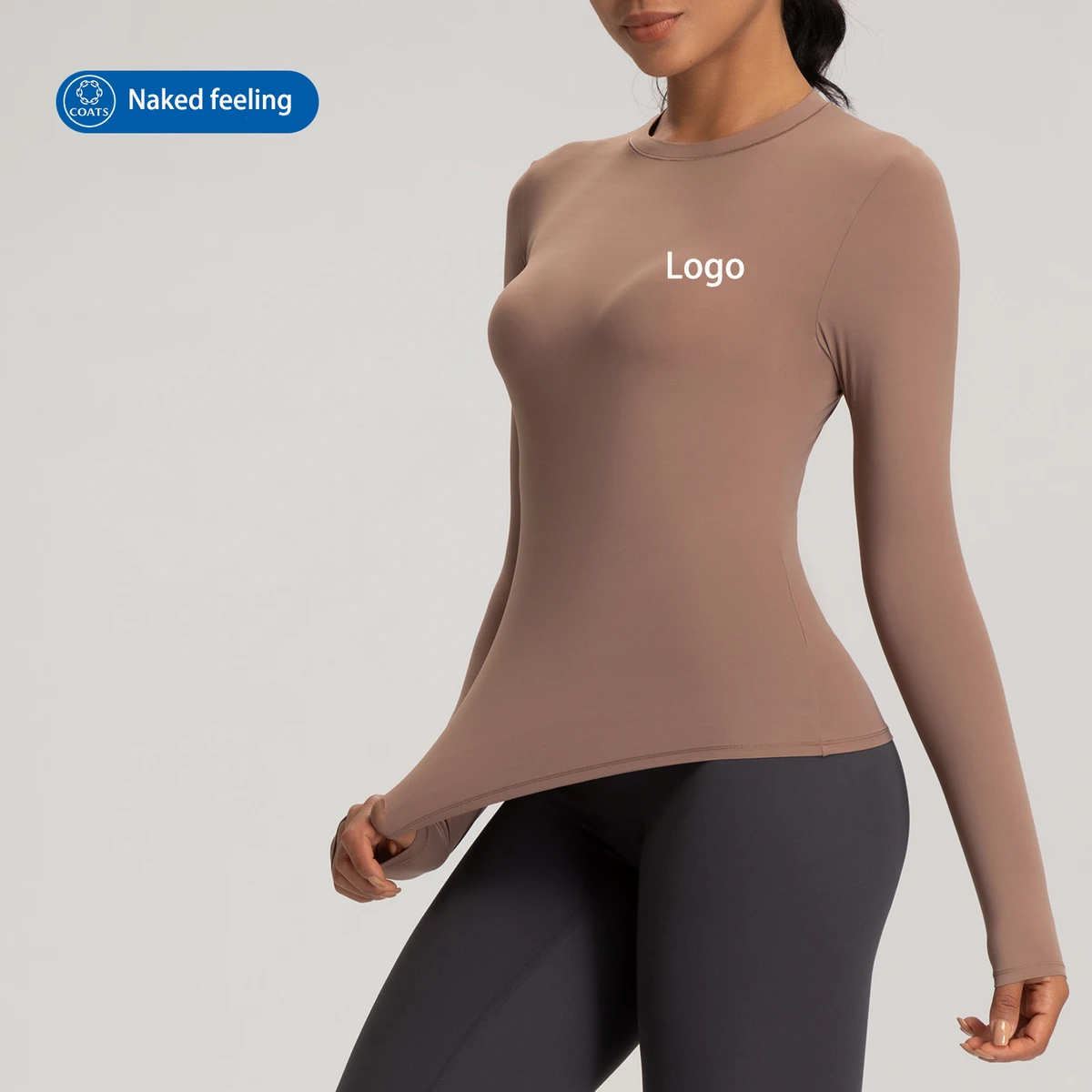Custom Logo Soft Naked Feeling Sport Tops for Women Long Sleeve Magic Tops Breathable Elasticity Yoga Wear Athletic Tops