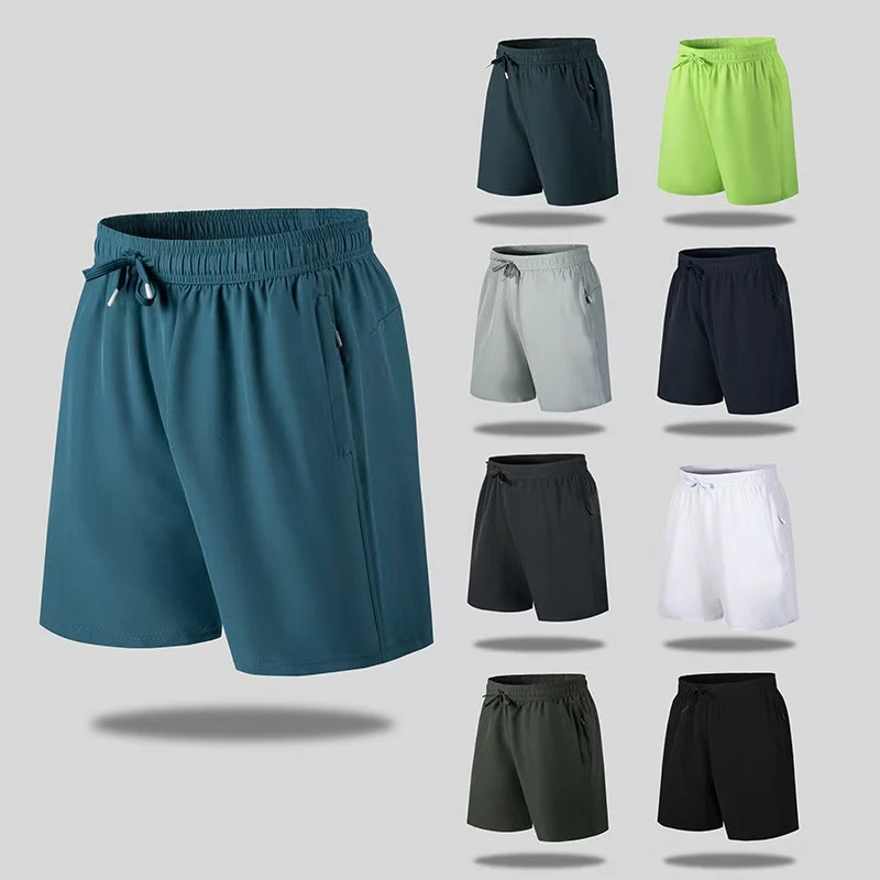 Wholesale Custom Polyester Spandex Drawstring Plus Size Shorts High Quality Men's Loose Gym Sports Shorts With Zipper Pockets