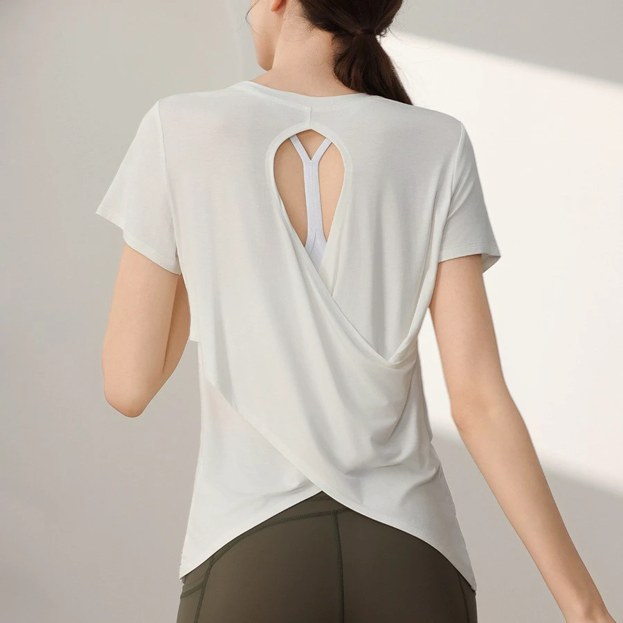 For Breathable Beautiful Back Sports Top Short Sleeve Women's Running Training Pilates Fitness Sexy Blouse Yoga T-Shirt Summer