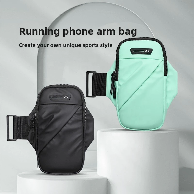 Hot Sale New Fashion PU Sports Running Outdoor Phone Arm Bag Summer Large Capacity Waterproof Slanted Design Zipper Closure Gift