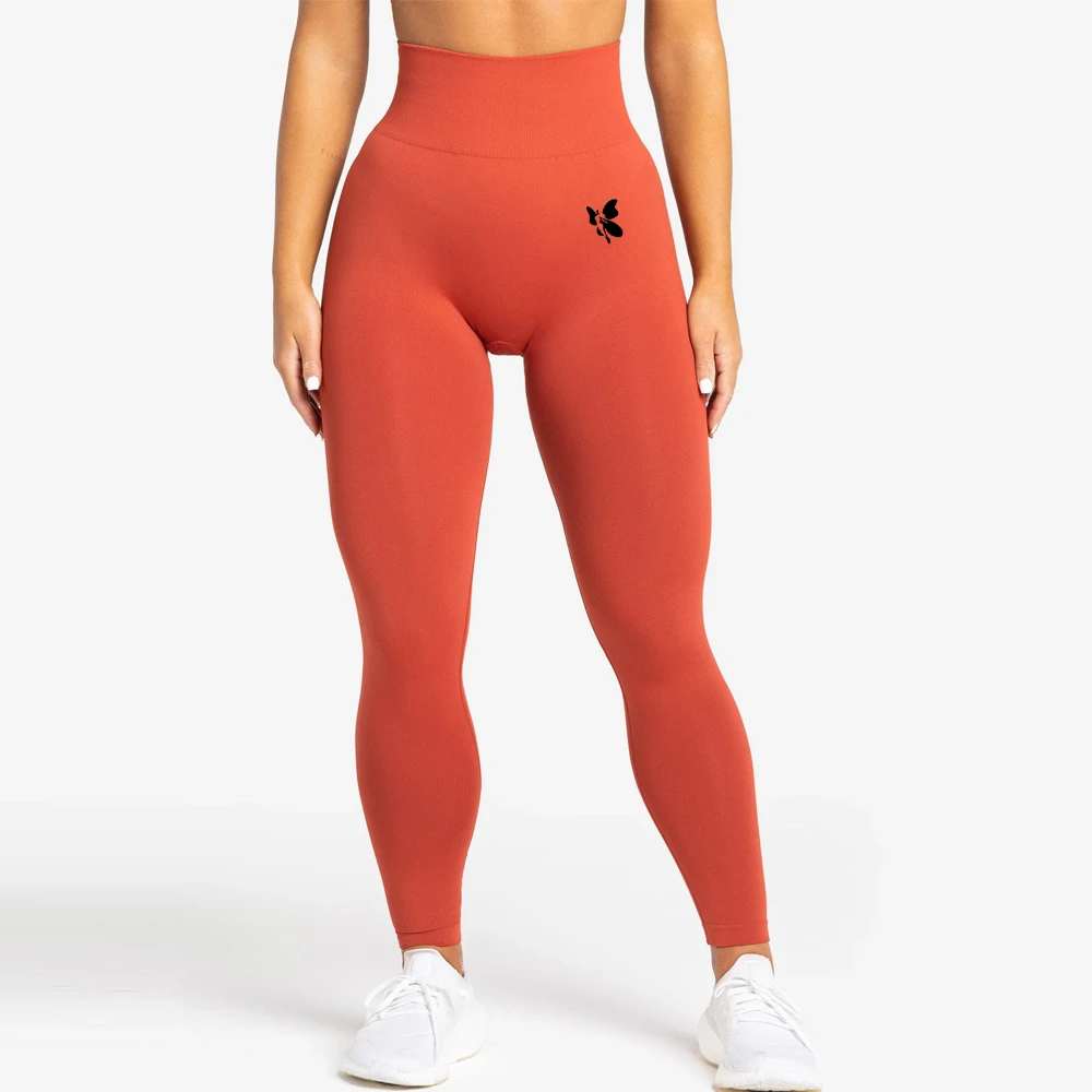 Women's Mid-Waisted Soft Breathable Casual Yoga Leggings with Custom Logo Athletic Running Gym Sports Solid Pattern