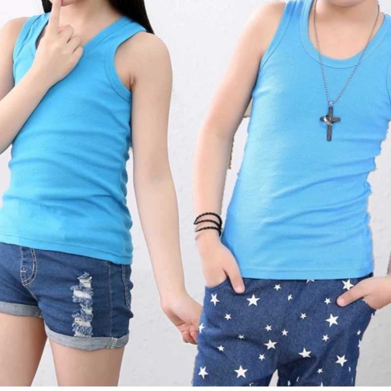 Long Vest Cotton Children's Underwear Soild Vest Cotton for Girls Vest and Singlet for Kids Kids Inner Africaines Kids Hot Sale