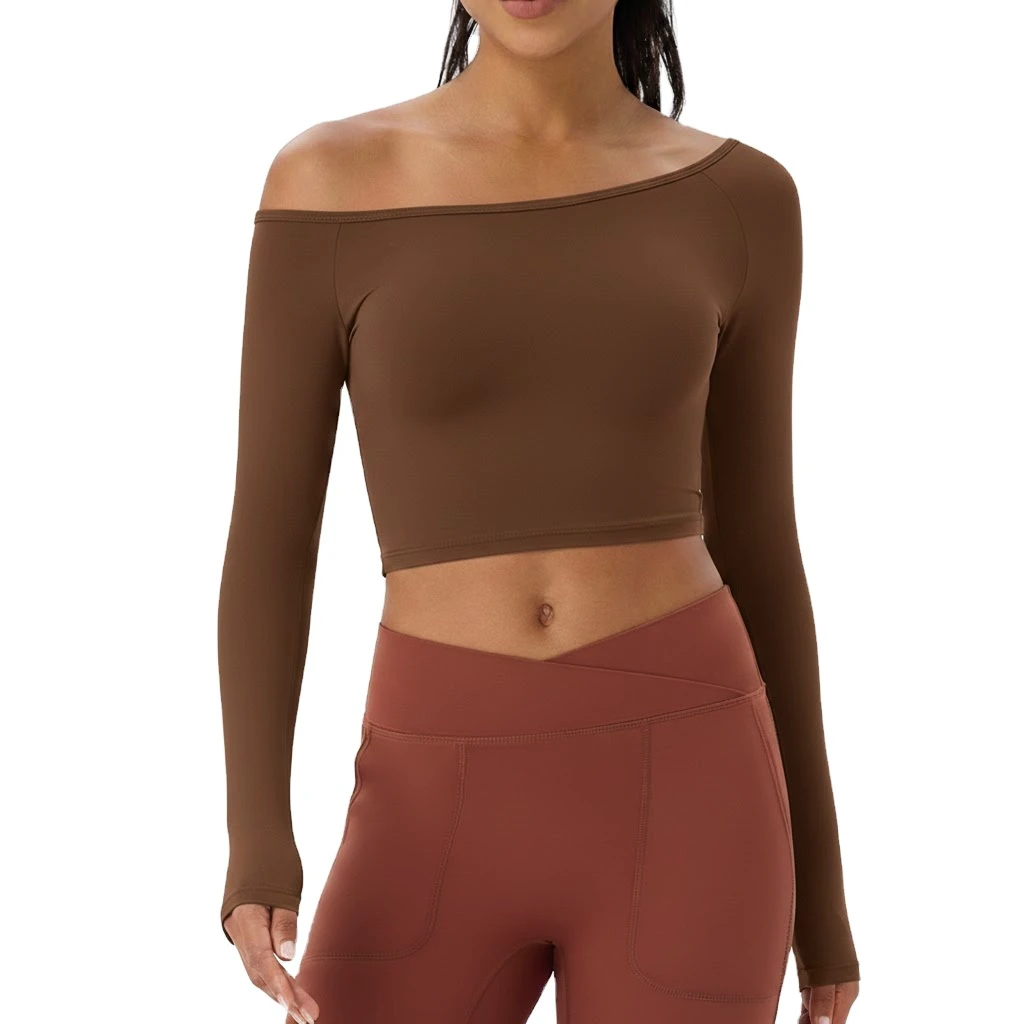 Breathable Plus Size Long Sleeve Running Sportswear Four-Way Stretch Regular Fitness Yoga Tops Quick Dry Anti-Bacterial Custom