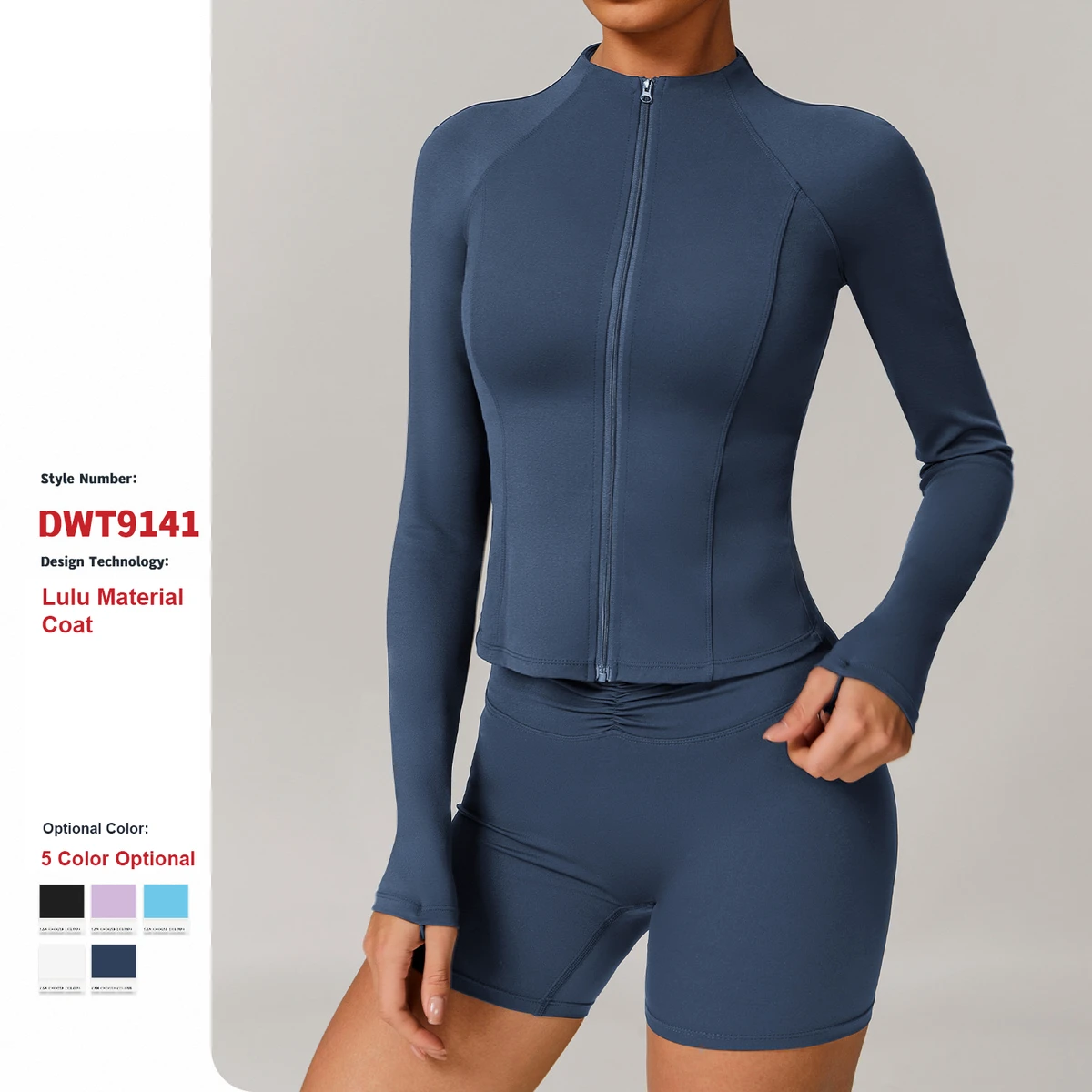 Custom High-Quality Stand-Up Collar Zipper Sports Jacket Women Fitness Yoga Clothes Long Sleeves Gym Running Fitness Sports Tops