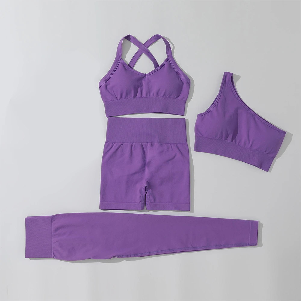 Custom Quick Dry Sleeveless Yoga Crop Tops Bra Split Hem High Waist Leggings Workout Gym Outfits 2pcs Yoga Sets