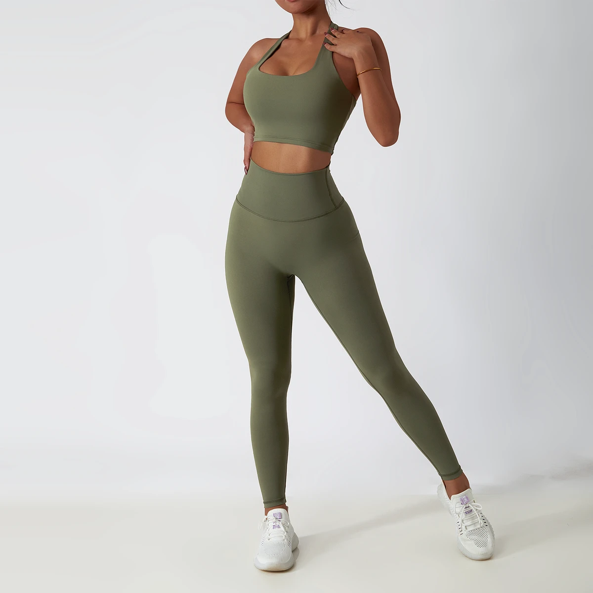 Seamless Solid Breathable Yoga Shorts Set for Women Comfortable Plus Size Fitness Workout Two Piece High Waist