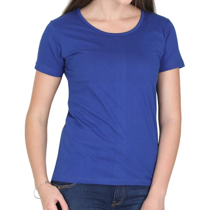 Custom Logo Design Women's T-Shirt 95% Cotton 5% Spandex Breathable 160 Gsm Plus Size Casual Short Fit with Print Decoration