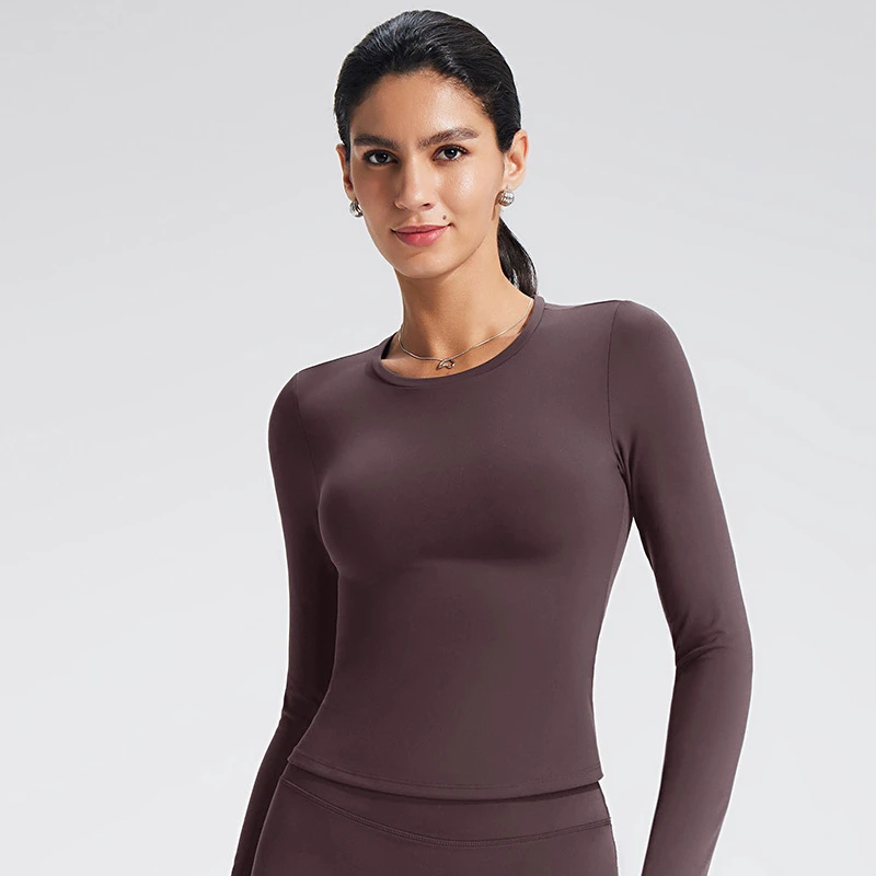 Women Second Skin Long Sleeve Sports Top Quick Dry Slim Fit Yoga Fitness Training Activewear