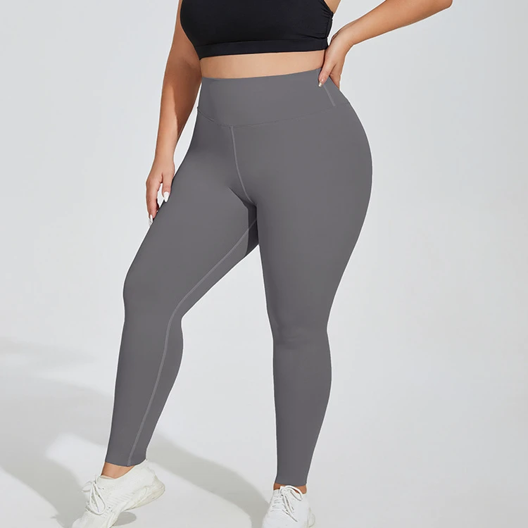 Huachen Spandex/Nylon Full-Length High-Waisted Peach-Colored Slimming Yoga Pants Breathable Eco-Friendly Plus-Size Hip-Enhancing