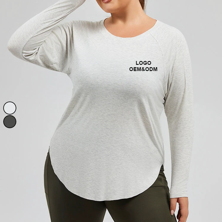 Wholesale 4XL Plus Size Loose Yoga Wear Mesh Breathable Long Sleeve T-shirts Running Fitness Top Sportswear for Women