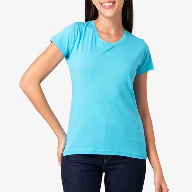Hot Sale Women's Eco-Friendly Anti-Wrinkle Breathable UV Protection 100% Cotton O Neck Casual Regular Fit Plus Size Summer