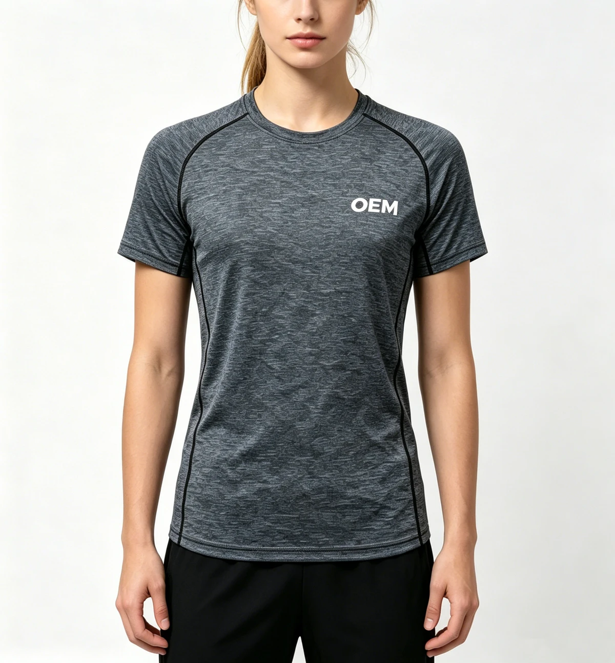 Hot Yoga Pilates Slim Fit 180GSM 4-Way Stretch Moisture Wicking Quick Dry UPF 50+ Custom Logo OEM Low MOQ 50pcs Yoga Shirt Women