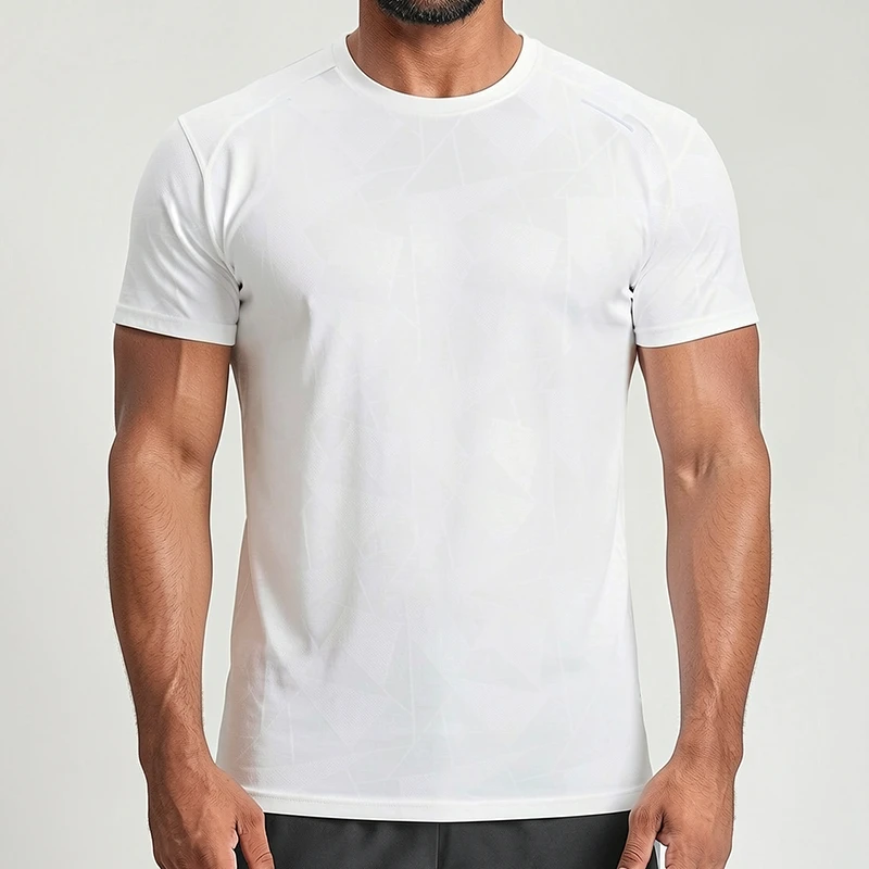 Activewear Men Round Neck Sports T Shirt Fitness Gym Workout Shirt Dry Fit Training Shirts