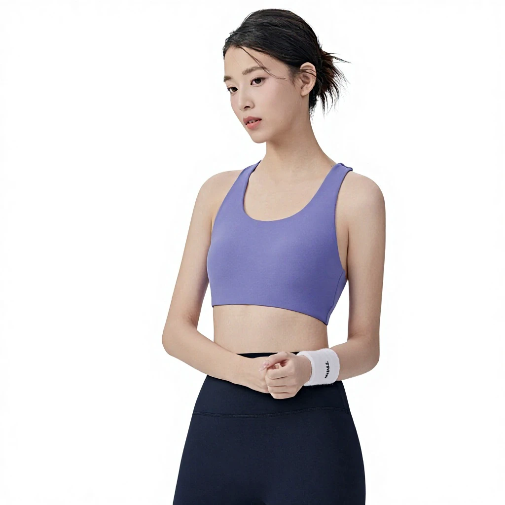 High-Intensity Women's Sports Bra Fixed One-Piece Cup Running Quick-Drying Spandex/Nylon Fitness Bra Shock-Proof H-Shaped Back