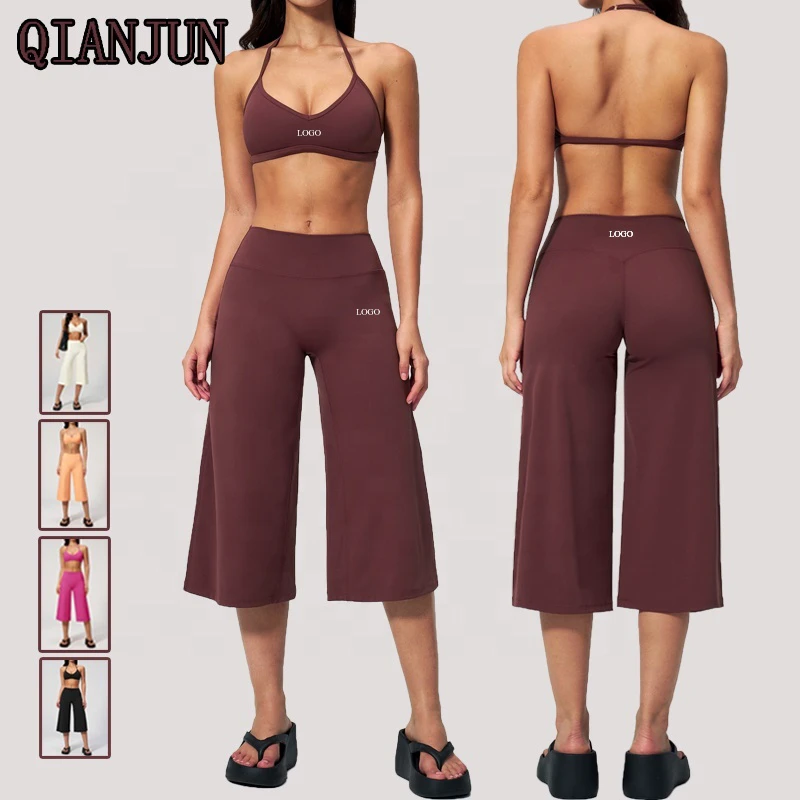 Wholesale High Quality Fitness Bra High Waist Leg Pants Suit Elastic Yoga Sports Fitness Set for Women Training Wear