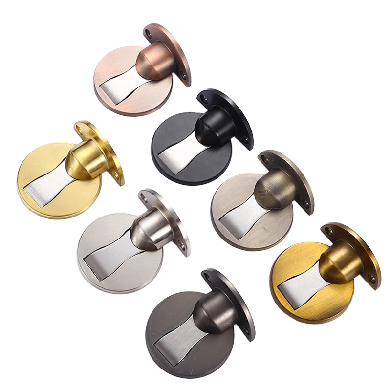Hot Sale Zinc Modern Design Magnetic Door Stop with Strong Suction Floor Mounted for Hotel Use