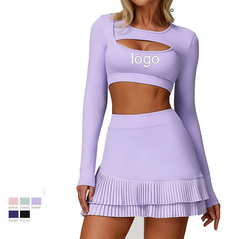 Cross-Border Yoga Top Lightweight Breathable Fitness T-Shirt Plus Size Long Sleeve Hollow Design Sensation Tight Shockproof