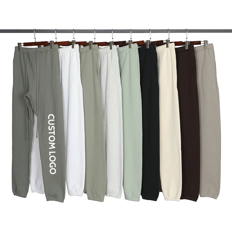 Wholesale Custom Logo Large Size Men's Jogging Pants 100% Cotton Blank Sweatpants Solid Color Gym Jogger Pants