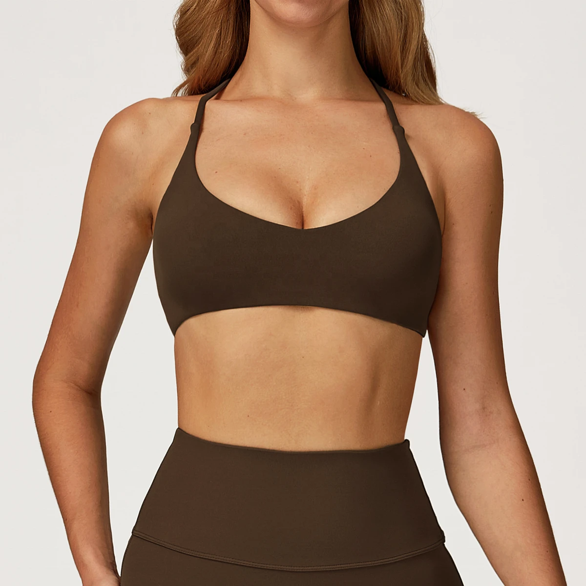 New Women's Cross Straps Design Sport Bras v Neck Running&yoga tank Tops