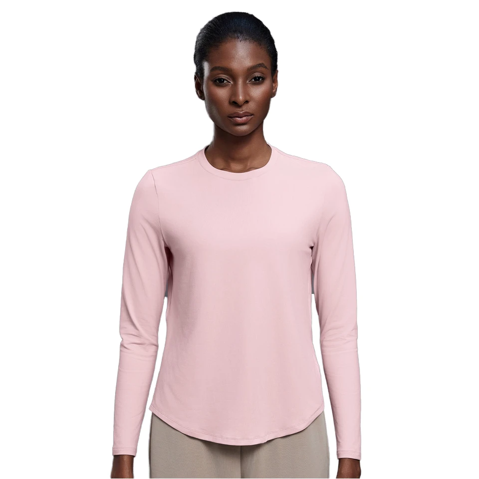 Autumn Round-neck Yoga Wear T-shirt, Loose and Slimming Fitness Top, Casual and Versatile Long-sleeved Yoga Top for Sports