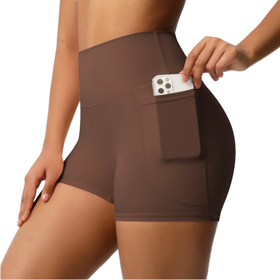Oem Service Trending High Quality Womens High Waist Sports Shorts With Pockets Quick-Dry Yoga & Gym Leggings