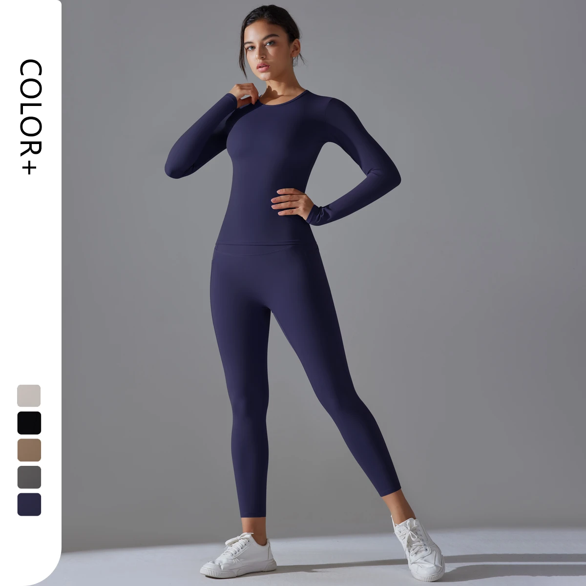 High Quality Women's Solid Breathable Spandex/Nylon Yoga Suit Set Four-Way Stretch Quick Dry for Gym Fitness Running Training