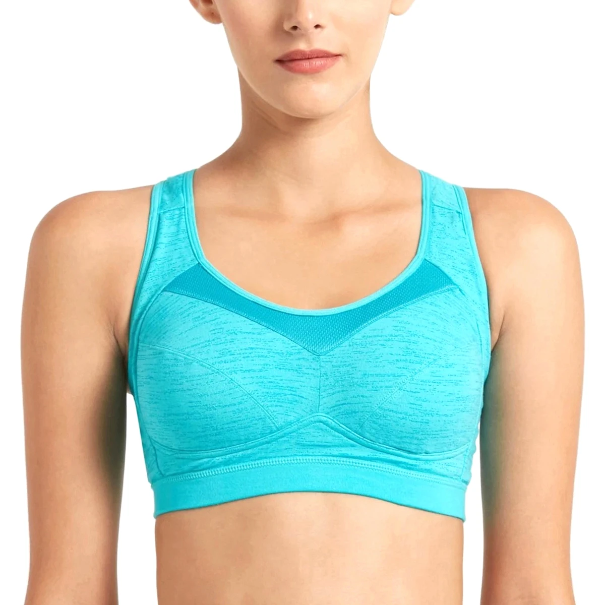 Breathable Plus Size Women Yoga Sports Bra with Front Custom Logo Medium Support Deep V-Neck Quick Dry Eco-Friendly