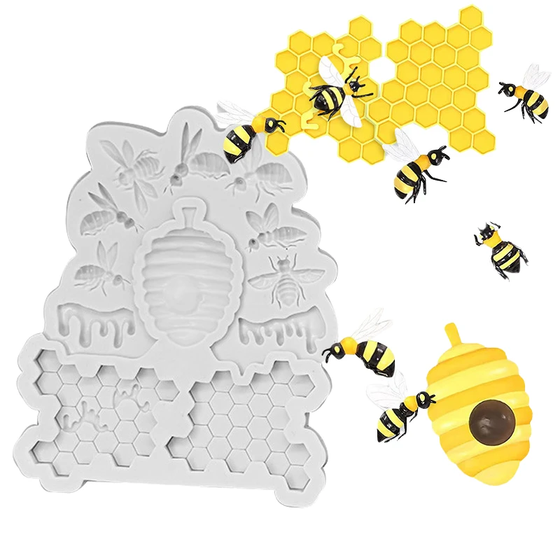 Baker Delight High Quality Queen Bee Honeycomb Silicone Mold Eco-Friendly Resin & Plaster for Chocolate Fondant Cake Decorating
