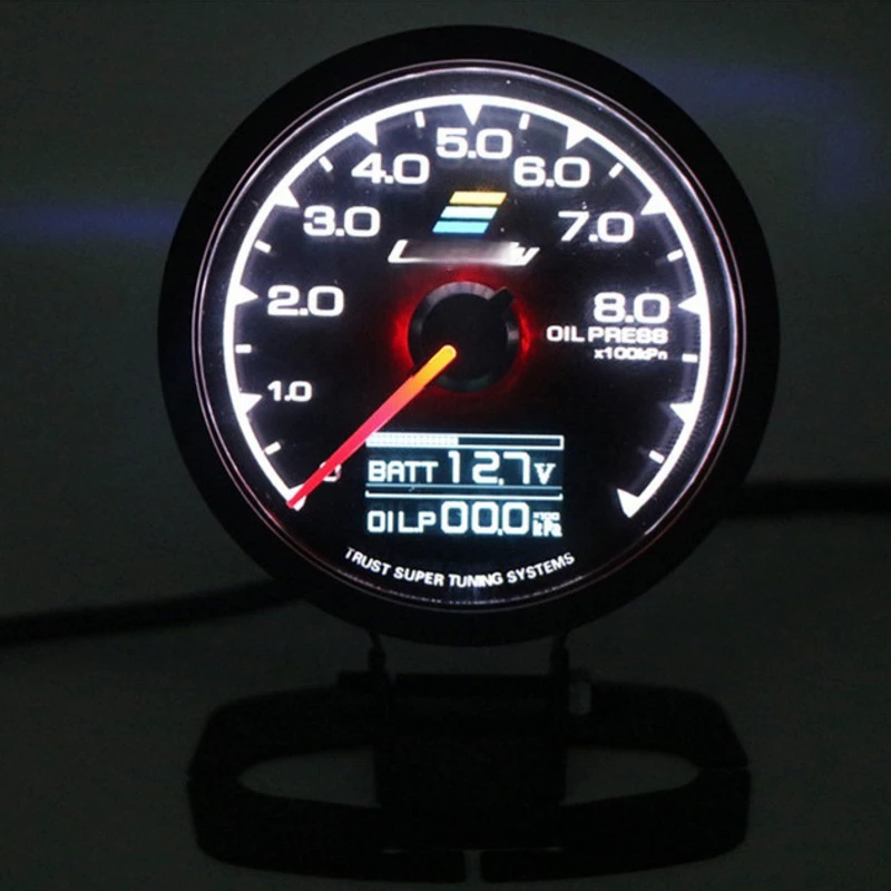 Professional Universal Car Dashboard Racing Coolant Temperature RPM Turbocharger Oil Temperature Pressure Vacuum LED Gauge