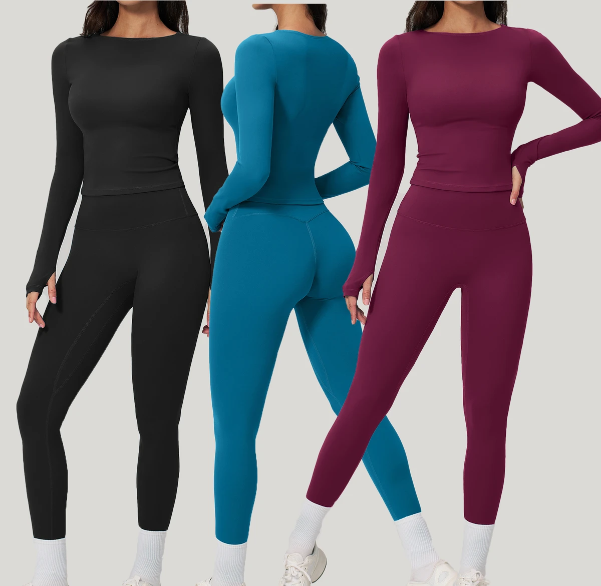 Yiyi 2pcs 4-Way Stretch Skin-Friendly & Breathable Workout Set for Women High-Waisted &Tummy Control Butt-Lifting Women Yoga Set