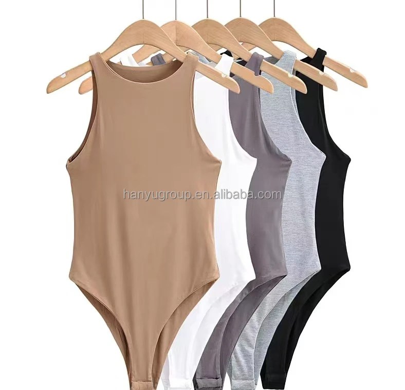 Wholesale 2026 Hot Sell Womens Classic Tank Top Bodysuit Stretchy Thong Bottom Polyamide Body Suits Slimming Yoga Leotard