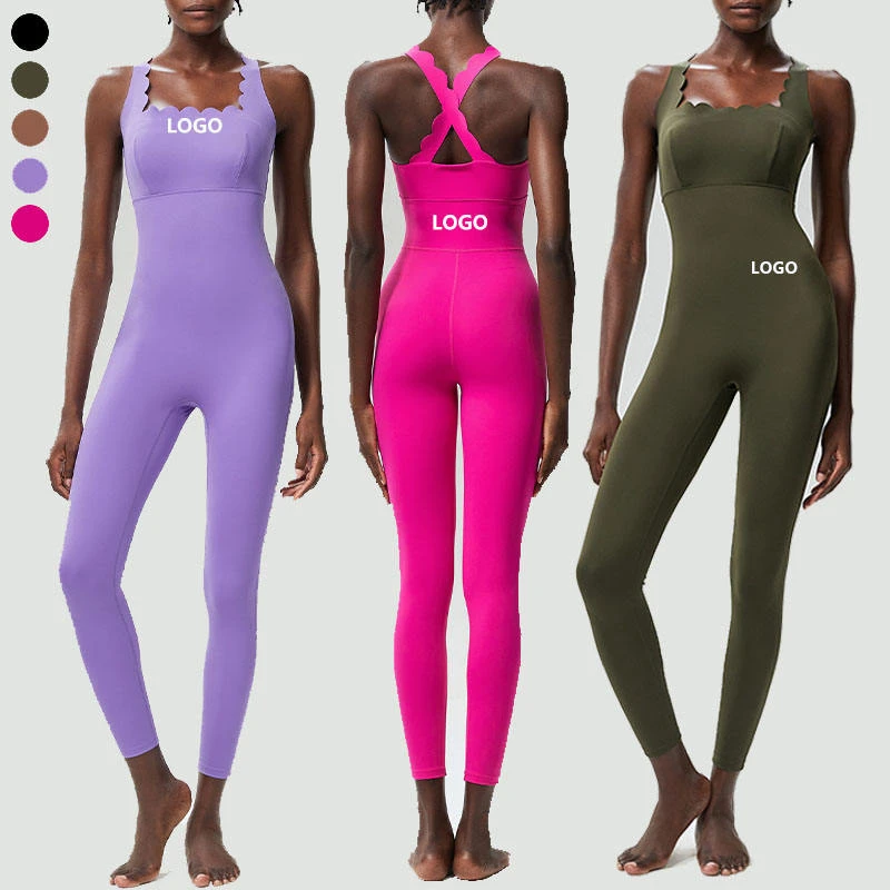 European-Style Cross-Border Slim-Fit Seamless Spaghetti Strap Viscose/Polyester Breathable Quick-Drying Yoga Sports Fitness