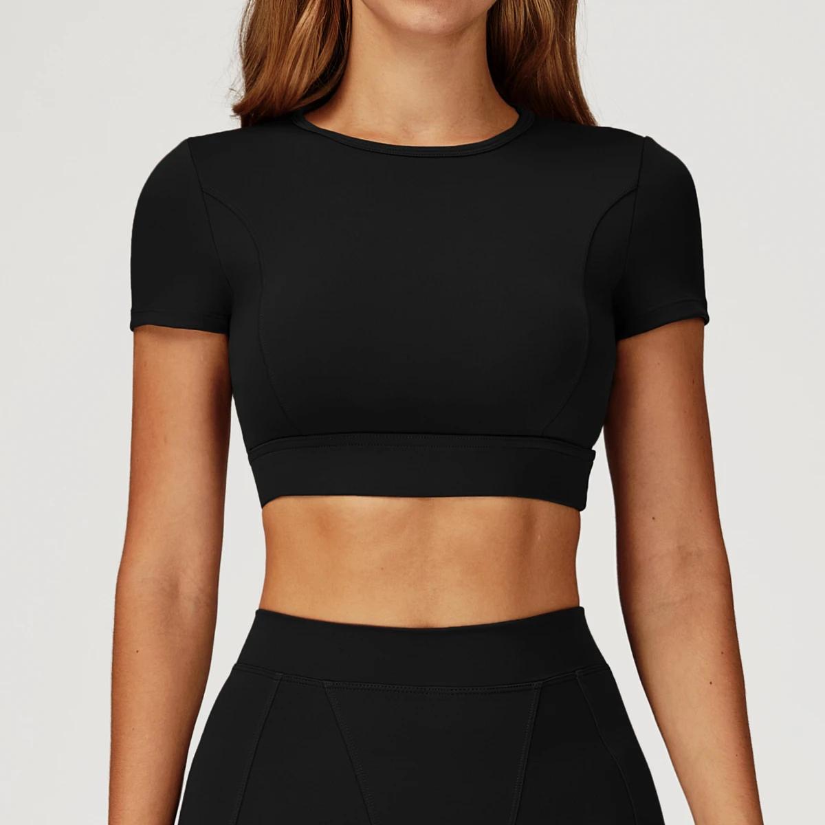 Factory Hot Selling Casual Versatile Tight Quick-Drying Gym Tops Yoga Wear Running Pilates Sports T-shirt Breathable Lightweight