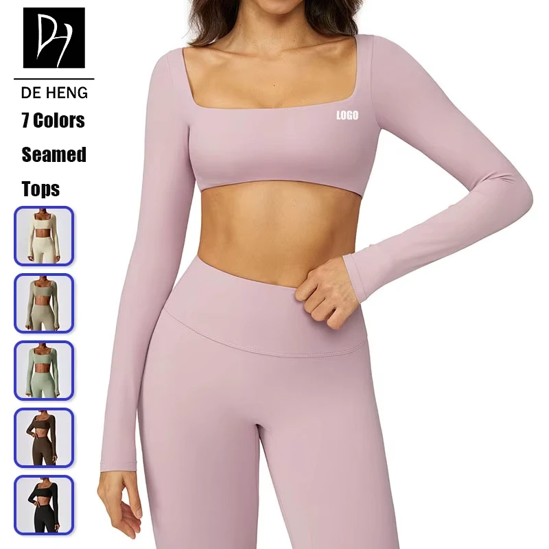 2025 Custom Logo Wholesale Nude Feeling Yoga Wear Training Apparel Outdoor Running Shirt Breathable Long Sleeve Tops For Women