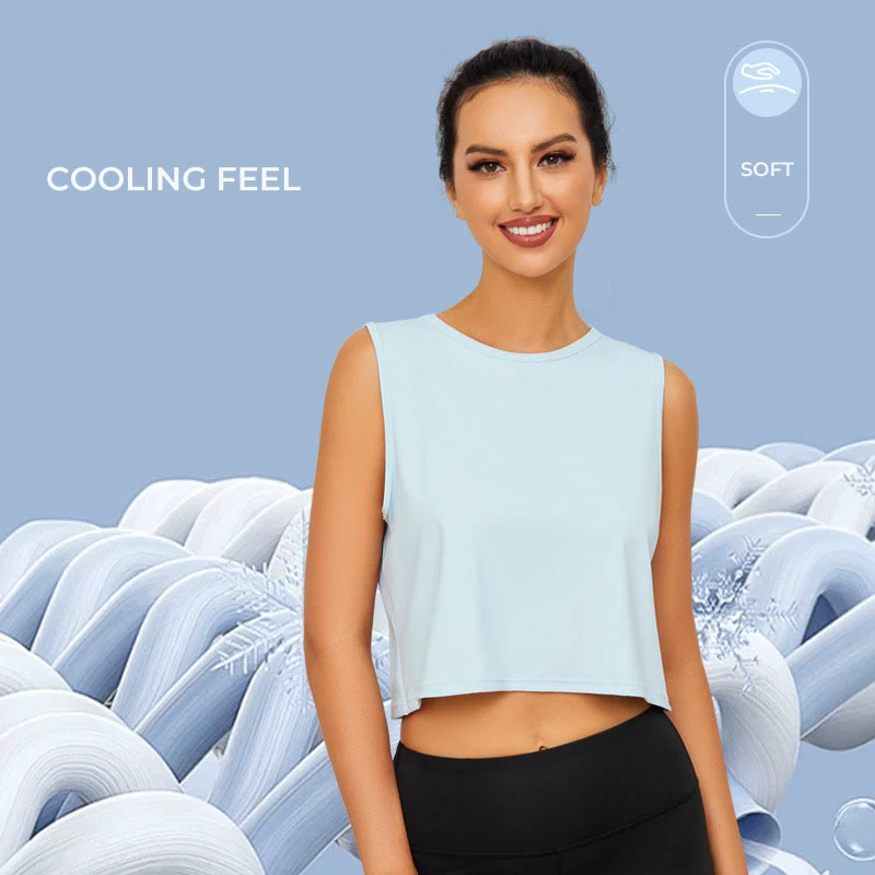 Cool-feeling Sleeveless Yoga Wear Top Loose Women's Breathable Quick-drying Vest Fitness Sleeveless Yoga t Shirt
