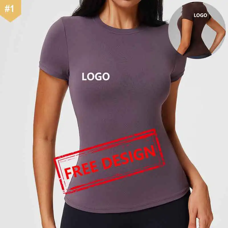 New Casual Sports T-shirt Women Slim Quick Dry Recycled Fabric Fitness Tops Running Yoga Workout Clothing Active Short Sleeve
